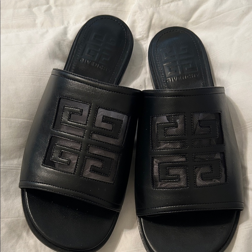 Givenchy Black Embossed Slides